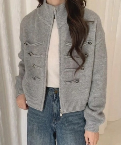 yuue' ( wear )(ユーイ)の「ダブルジップナポレオンカーディガン(カーディガン/ボレロ・レディース・ブラック/グレー/アイボリー・FREE)」の10枚目の写真