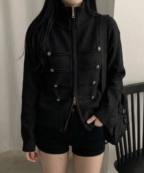 yuue' ( wear )(ユーイ)の「ダブルジップナポレオンカーディガン(カーディガン/ボレロ・レディース・ブラック/グレー/アイボリー・FREE)」の13枚目の写真
