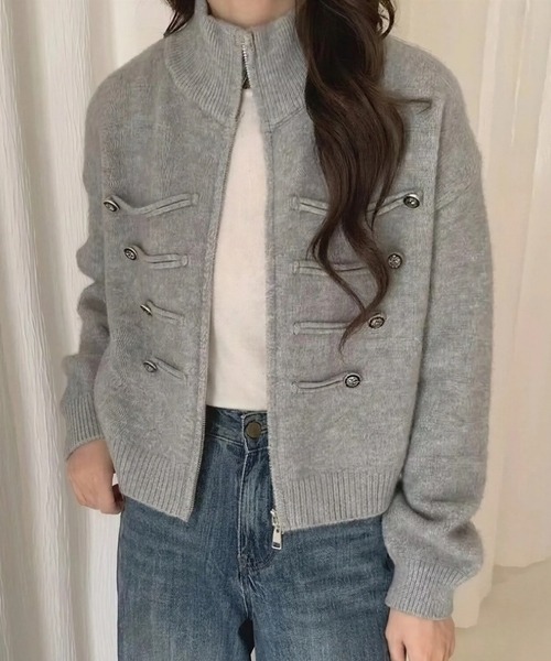 yuue' ( wear )(ユーイ)の「ダブルジップナポレオンカーディガン(カーディガン/ボレロ・レディース・ブラック/グレー/アイボリー・FREE)」の17枚目の写真