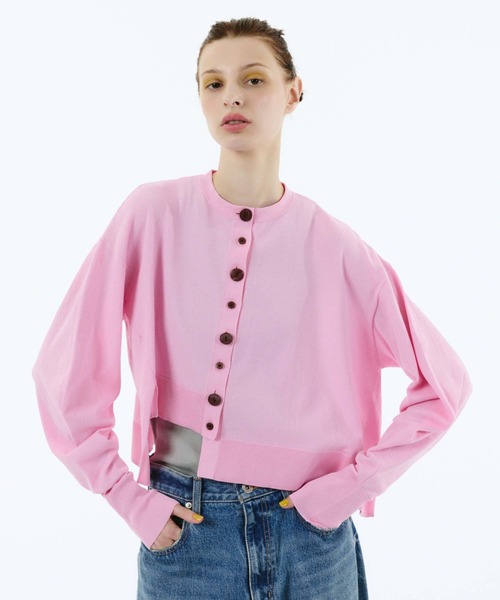 HeRIN.CYE カーディガン ヘリンドットサイ Asymmetry sheer cardigan（カーディガン/ボレロ）｜HeRIN.CYE（ヘリン