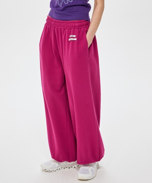 Mardi Mercredi(マルディメクルディ)の「JOGGER PANTS DOUBLE LABEL / ジョガー パンツ ダブル ラベル(スウェットパンツ・レディース・ラベンダー/ピンク・FREE)」の2枚目の写真
