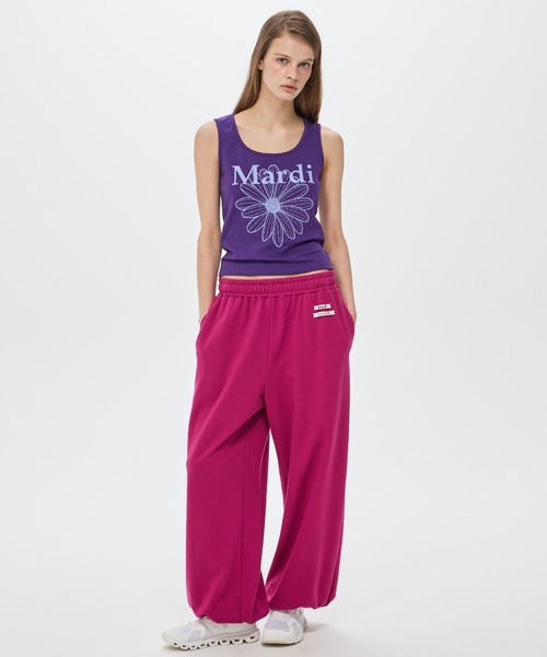 Mardi Mercredi(マルディメクルディ)の「JOGGER PANTS DOUBLE LABEL / ジョガー パンツ ダブル ラベル(スウェットパンツ・レディース・ラベンダー/ピンク・FREE)」の4枚目の写真