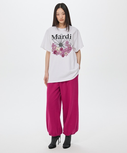 Mardi Mercredi(マルディメクルディ)の「JOGGER PANTS DOUBLE LABEL / ジョガー パンツ ダブル ラベル(スウェットパンツ・レディース・ラベンダー/ピンク・FREE)」の8枚目の写真