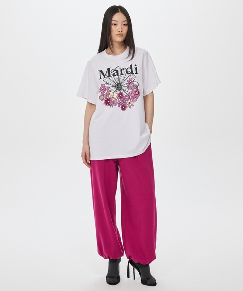 Mardi Mercredi(マルディメクルディ)の「JOGGER PANTS DOUBLE LABEL / ジョガー パンツ ダブル ラベル(スウェットパンツ・レディース・ラベンダー/ピンク・FREE)」の9枚目の写真