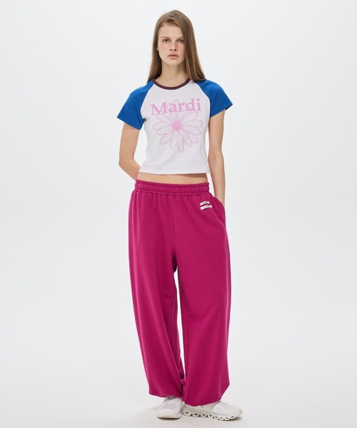 Mardi Mercredi(マルディメクルディ)の「JOGGER PANTS DOUBLE LABEL / ジョガー パンツ ダブル ラベル(スウェットパンツ・レディース・ラベンダー/ピンク・FREE)」の5枚目の写真