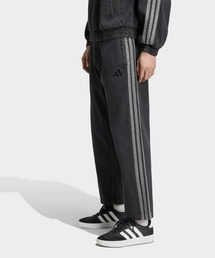 スタジアム レギュラーフィット デニム フルレングス オープンヘム トラックパンツ / アディダス adidas