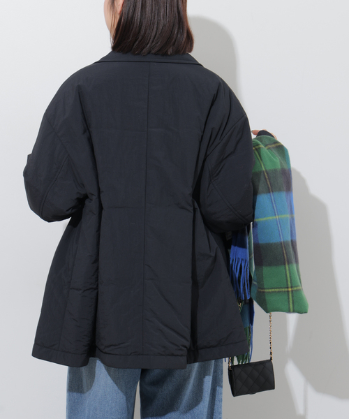 JOURNAL STANDARD relume(ジャーナルスタンダード レリューム)の「撥水ナイロン中綿シャツブルゾン(その他アウター・レディース・アイボリー/ブラック・FREE)」の7枚目の写真