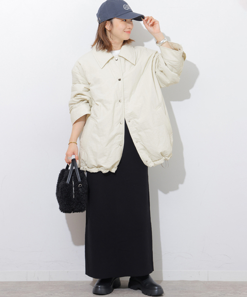 JOURNAL STANDARD relume(ジャーナルスタンダード レリューム)の「撥水ナイロン中綿シャツブルゾン(その他アウター・レディース・アイボリー/ブラック・FREE)」の9枚目の写真