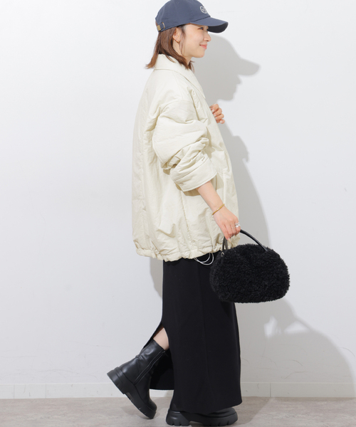 JOURNAL STANDARD relume(ジャーナルスタンダード レリューム)の「撥水ナイロン中綿シャツブルゾン(その他アウター・レディース・アイボリー/ブラック・FREE)」の10枚目の写真