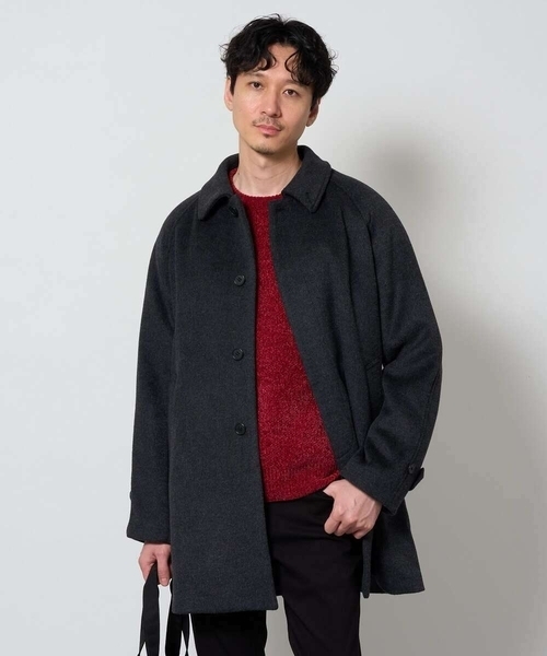 a.v.v(アーヴェヴェ)の「ライトビーバーステンカラーコート(ステンカラーコート・メンズ・ブラック系/ダークグレー・48/46/50)」の12枚目の写真