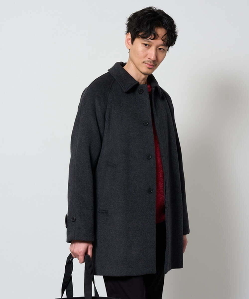 a.v.v(アーヴェヴェ)の「ライトビーバーステンカラーコート(ステンカラーコート・メンズ・ブラック系/ダークグレー・48/46/50)」の13枚目の写真