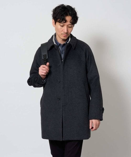 a.v.v(アーヴェヴェ)の「ライトビーバーステンカラーコート(ステンカラーコート・メンズ・ブラック系/ダークグレー・48/46/50)」の5枚目の写真