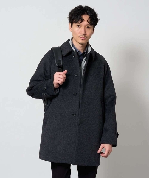 a.v.v(アーヴェヴェ)の「ライトビーバーステンカラーコート(ステンカラーコート・メンズ・ブラック系/ダークグレー・48/46/50)」の6枚目の写真