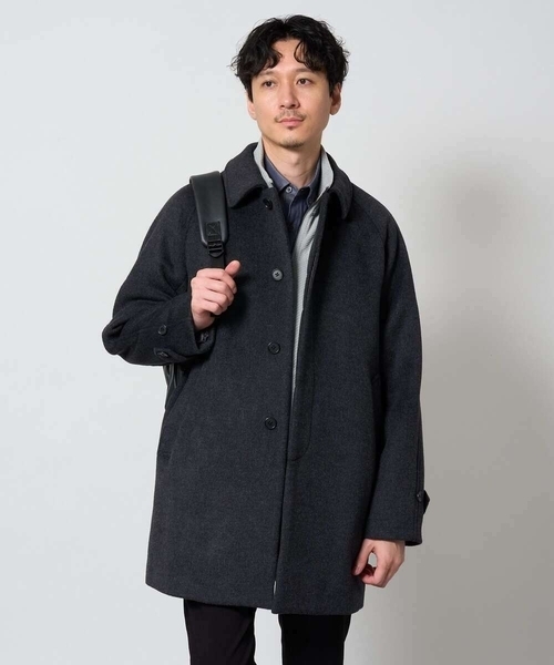 a.v.v(アーヴェヴェ)の「ライトビーバーステンカラーコート(ステンカラーコート・メンズ・ブラック系/ダークグレー・48/46/50)」の7枚目の写真