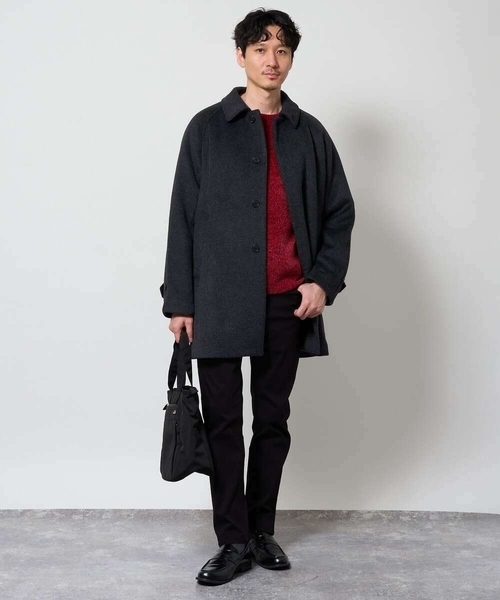 a.v.v(アーヴェヴェ)の「ライトビーバーステンカラーコート(ステンカラーコート・メンズ・ブラック系/ダークグレー・48/46/50)」の10枚目の写真