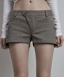 Overlay Waist Zip Shorts (sand beige)