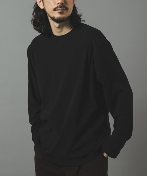 ITEMS URBANRESEARCH（アイテムズ アーバンリサーチ）の「マシュマロジャージークルーネックカットソー（Tシャツ/カットソー・メンズ・モカ/ブラック/チャコールグレー/ホワイト・LARGE/MEDIUM）」の8枚目の写真