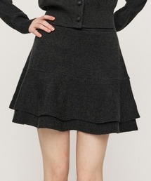 LAYERED FRILL KNIT S/SKORT レイヤードフリルニットショートスコート 秋服 冬服