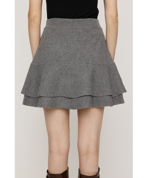 SLY（スライ）の「LAYERED FRILL KNIT S/SKORT レイヤードフリルニットショートスコート 秋服 冬服（スカート・レディース・チャコールグレー/ブラウン/ブラック系その他2/杢グレー・2/1）」の13枚目の写真