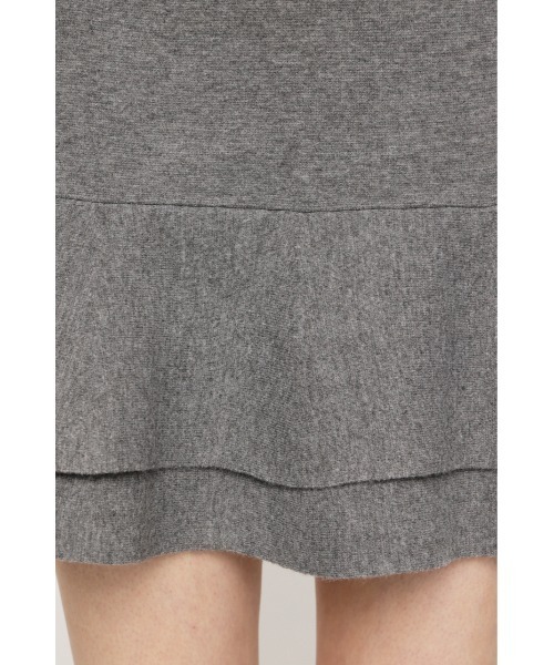 SLY（スライ）の「LAYERED FRILL KNIT S/SKORT レイヤードフリルニットショートスコート 秋服 冬服（スカート・レディース・チャコールグレー/ブラウン/ブラック系その他2/杢グレー・2/1）」の12枚目の写真