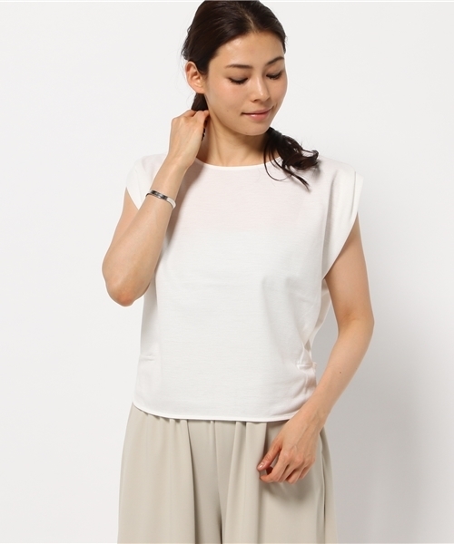 SHIPS for women（シップスフォーウィメン）の「ラミージャージータックプルオーバー（Tシャツ/カットソー・レディース・オリーブ/ライトホワイト/ブラック/ピンク・ONE SIZE）」の13枚目の写真