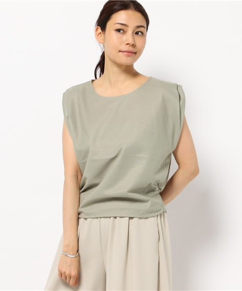 SHIPS for women（シップスフォーウィメン）の「ラミージャージータックプルオーバー（Tシャツ/カットソー・レディース・オリーブ/ライトホワイト/ブラック/ピンク・ONE SIZE）」の14枚目の写真