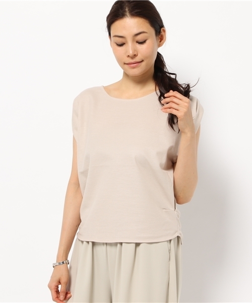 SHIPS for women（シップスフォーウィメン）の「ラミージャージータックプルオーバー（Tシャツ/カットソー・レディース・オリーブ/ライトホワイト/ブラック/ピンク・ONE SIZE）」の15枚目の写真