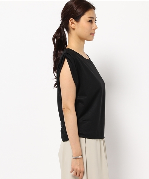 SHIPS for women（シップスフォーウィメン）の「ラミージャージータックプルオーバー（Tシャツ/カットソー・レディース・オリーブ/ライトホワイト/ブラック/ピンク・ONE SIZE）」の6枚目の写真