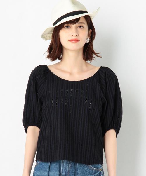 Another Edition（アナザーエディション）の「アイレットスリーブブラウス/AEBＦC  アイレット ST BLUS◆（シャツ/ブラウス・レディース・オフホワイト/ネイビー・FREE）」の5枚目の写真