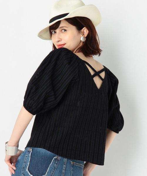 Another Edition（アナザーエディション）の「アイレットスリーブブラウス/AEBＦC  アイレット ST BLUS◆（シャツ/ブラウス・レディース・オフホワイト/ネイビー・FREE）」の7枚目の写真