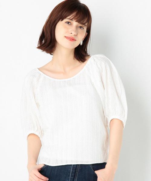 Another Edition（アナザーエディション）の「アイレットスリーブブラウス/AEBＦC  アイレット ST BLUS◆（シャツ/ブラウス・レディース・オフホワイト/ネイビー・FREE）」の12枚目の写真