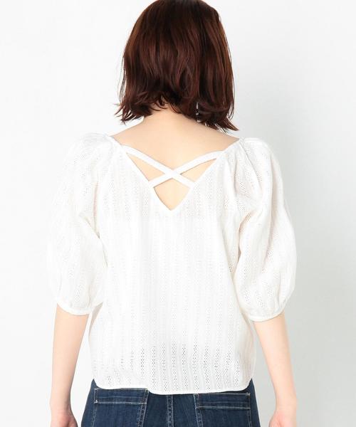 Another Edition（アナザーエディション）の「アイレットスリーブブラウス/AEBＦC  アイレット ST BLUS◆（シャツ/ブラウス・レディース・オフホワイト/ネイビー・FREE）」の8枚目の写真