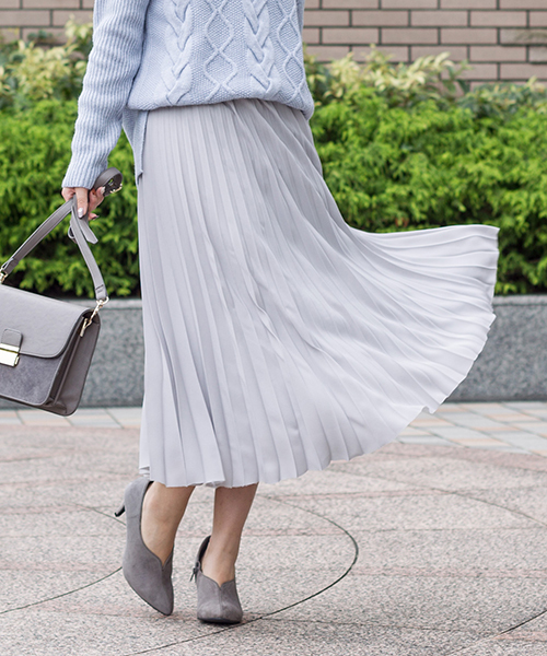 NATURAL BEAUTY BASIC（ナチュラルビューティーベーシック）の「【NBB×AneCan コラボ商品】プリーツスカート 【AneCan 12月号掲載】（スカート・レディース・グレー/ホワイト系その他/ピンク・SMALL/X-SMALL/MEDIUM）」の2枚目の写真