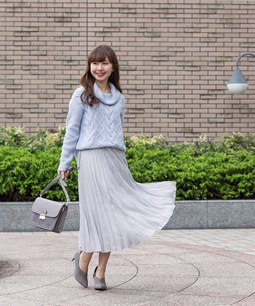 NATURAL BEAUTY BASIC（ナチュラルビューティーベーシック）の「【NBB×AneCan コラボ商品】プリーツスカート 【AneCan 12月号掲載】（スカート・レディース・グレー/ホワイト系その他/ピンク・SMALL/X-SMALL/MEDIUM）」の7枚目の写真