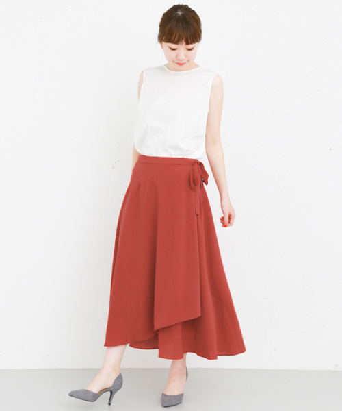 KBF+（ケービーエフプラス）の「KBF+ ラップロングSK（スカート・レディース・ライトベージュ/レッド/ブルー・ONE）」の14枚目の写真