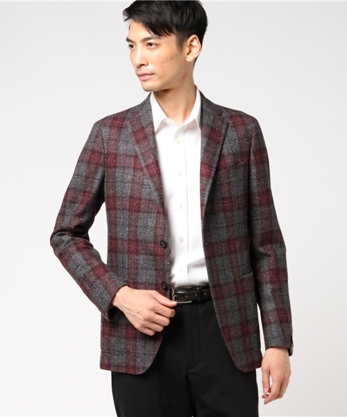 未使用級 XL相当 タリアトーレ ウール チェック テーラードジャケット