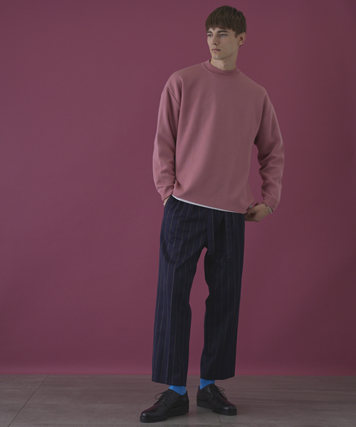 STUDIOUS HIGH(ストゥディオスハイ)の「STUDIOUS HIGH ベネシャンストライプワイドパンツ(スラックス・メンズ・ライトグレー/ネイビー・2/1)」の8枚目の写真