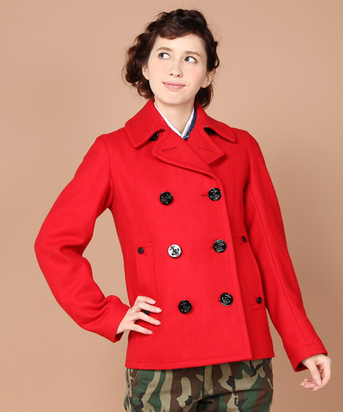 coen(コーエン)の「【10/20発売リンネル掲載アイテム】メルトンPコート(ピーコート・レディース・Navy/Red・MEDIUM/LARGE)」の1枚目の写真