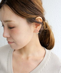DEMARSON キャッチデザイン ピアス バー フック スワロフスキー SALON(サロン)の「デザインバックキャッチピアス(ピアス(両