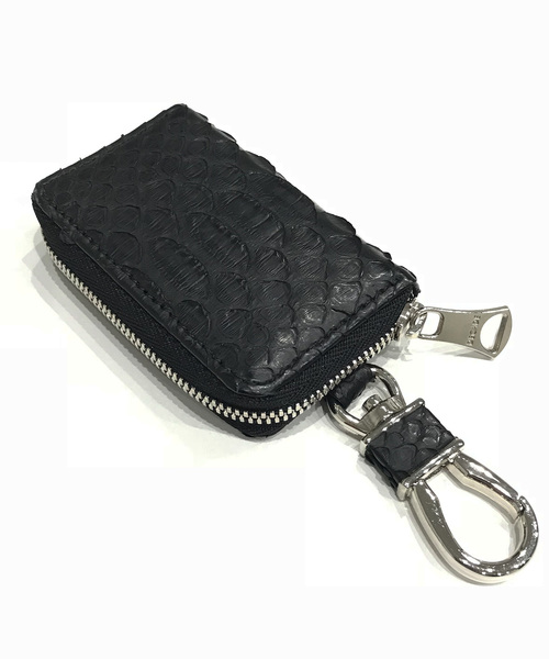 DECADE(ディケイド)の「パイソンレザー・スマートキーケース DECADE(No-01039P) Python Leather Smart Key Case 蛇(ヘビ)革(キーケース/キーアクセサリー)」|ブラック