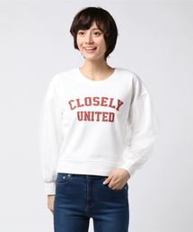 VENCEEXCHANGE | 袖チュール重ねロゴ裏毛プルオーバー  (スウェット)