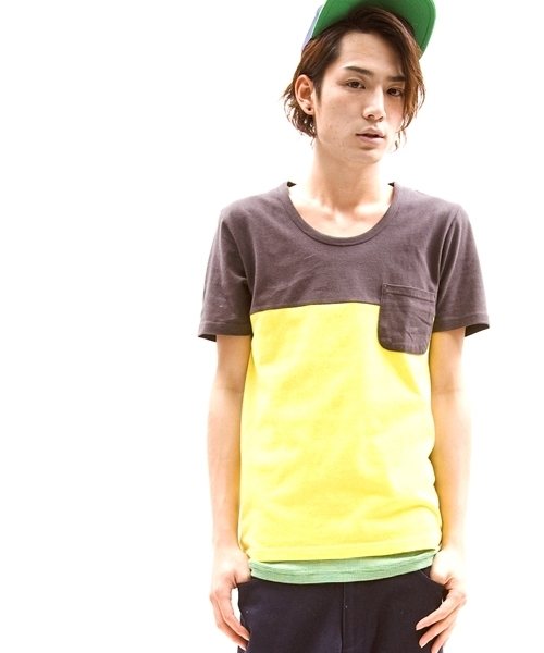 WEGO(ウィゴー)の「WEGO/バイカラーポケットTee(S)(Tシャツ/カットソー・メンズ・ダークグレー/オレンジ/レッド/ブラック/ホワイト・LARGE/MEDIUM)」の4枚目の写真
