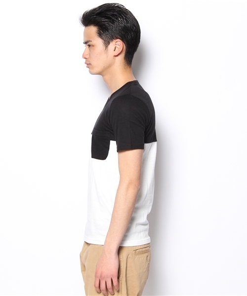 WEGO(ウィゴー)の「WEGO/バイカラーポケットTee(S)(Tシャツ/カットソー・メンズ・ダークグレー/オレンジ/レッド/ブラック/ホワイト・LARGE/MEDIUM)」の7枚目の写真