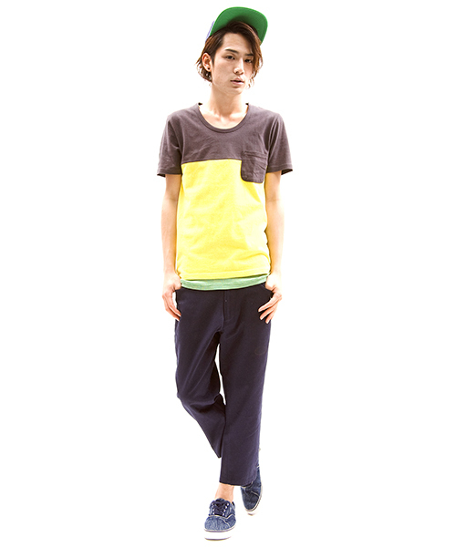 WEGO(ウィゴー)の「WEGO/バイカラーポケットTee(S)(Tシャツ/カットソー・メンズ・ダークグレー/オレンジ/レッド/ブラック/ホワイト・LARGE/MEDIUM)」の14枚目の写真