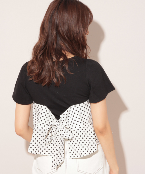 apres jour（アプレジュール）の「ドットビスチェTシャツ【ZOZOTOWN限定アイテム】（Tシャツ/カットソー・レディース・ブラック/オフホワイト・フリー）」の6枚目の写真