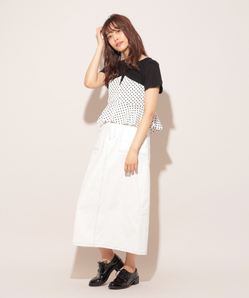 apres jour（アプレジュール）の「ドットビスチェTシャツ【ZOZOTOWN限定アイテム】（Tシャツ/カットソー・レディース・ブラック/オフホワイト・フリー）」の7枚目の写真