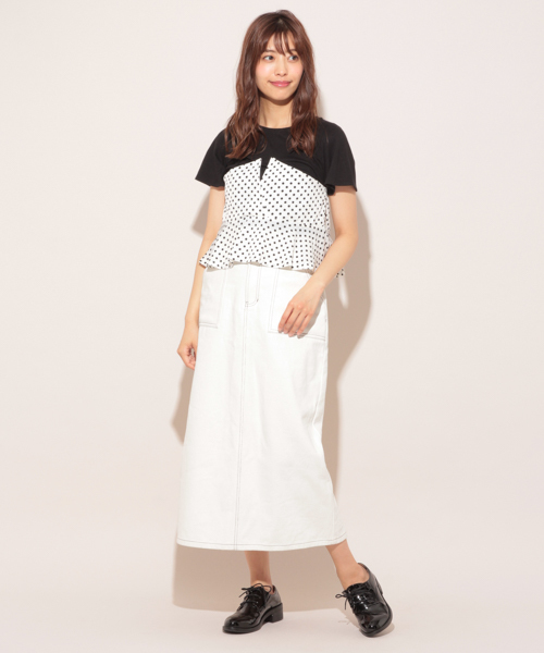 apres jour（アプレジュール）の「ドットビスチェTシャツ【ZOZOTOWN限定アイテム】（Tシャツ/カットソー・レディース・ブラック/オフホワイト・フリー）」の8枚目の写真