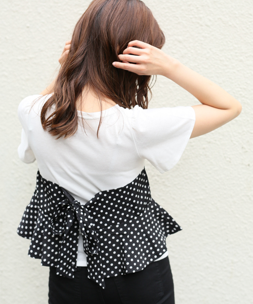 apres jour（アプレジュール）の「ドットビスチェTシャツ【ZOZOTOWN限定アイテム】（Tシャツ/カットソー・レディース・ブラック/オフホワイト・フリー）」の12枚目の写真