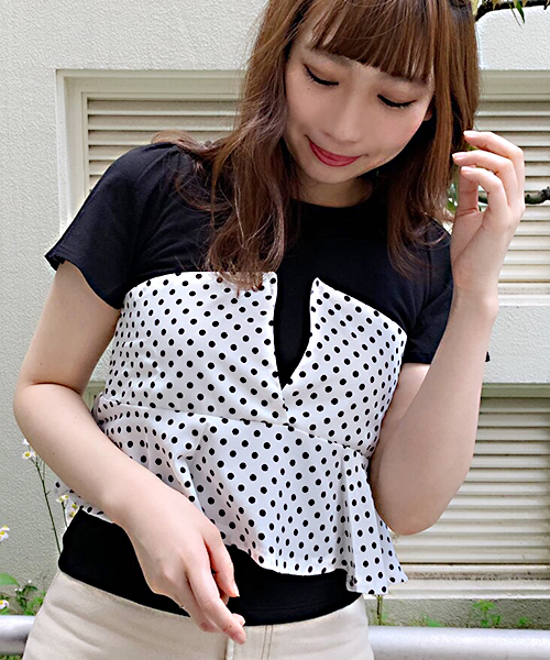 apres jour（アプレジュール）の「ドットビスチェTシャツ【ZOZOTOWN限定アイテム】（Tシャツ/カットソー・レディース・ブラック/オフホワイト・フリー）」の21枚目の写真