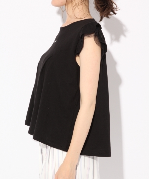 Heather(ヘザー)の「チュールカサネT/NS 800520(Tシャツ/カットソー・レディース・ホワイト/ブラック・FREE)」の7枚目の写真